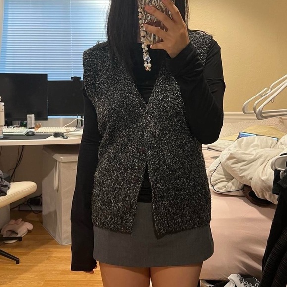 Stitches Charcoal and Black Knit Sweater - Picture 6 of 8